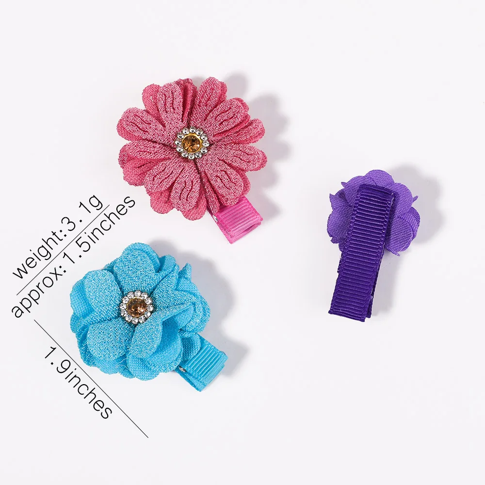 3Pcs/Set Artificial Flower Camellia Rose Hair Clips for Kids Girls Boutique Hairpins Barrettes Handmade Baby Hair Accessories