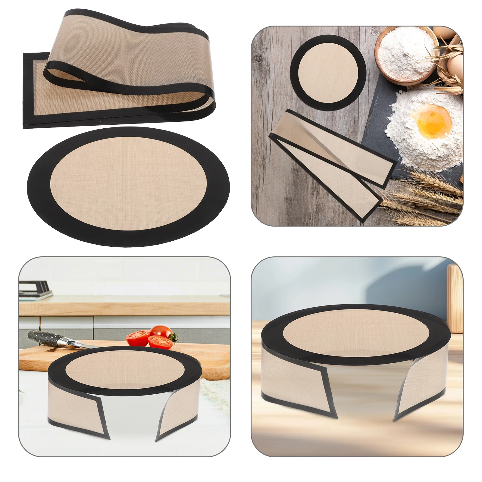 

Baking Mat Prevent Sticking to Bottom and Side Supplies Non Sick Silicone Cheesecake Pan Liner Long Bread Protector