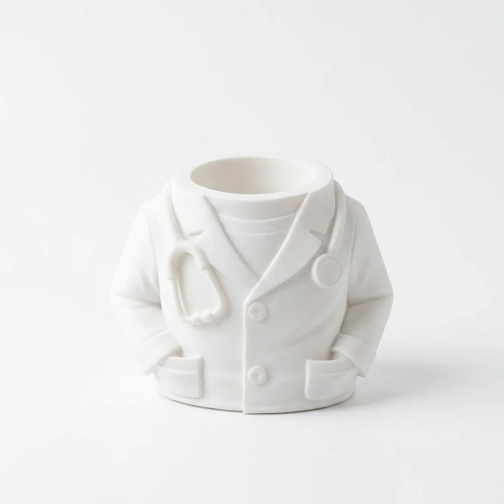 Creative Doctor and Nurse Figure Pen Holder Durable Multifunctional White Coat-Shaped Pen Holder 3D Printing Chic