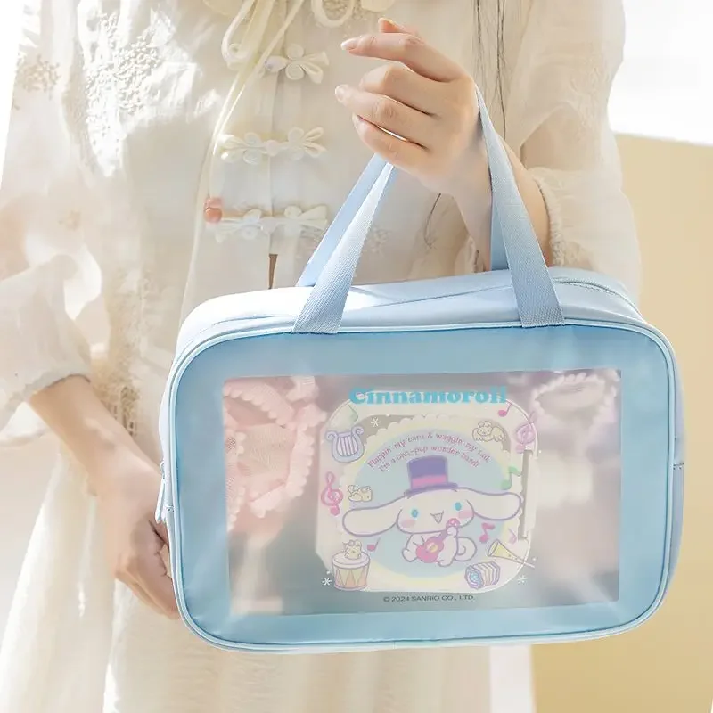 Sanrio Kuromi My Melody Anime Kawaii Makeup Bag Cute Ins Cinnamoroll borsa da viaggio portatile borsa dolce di grande capacità regali per bambini