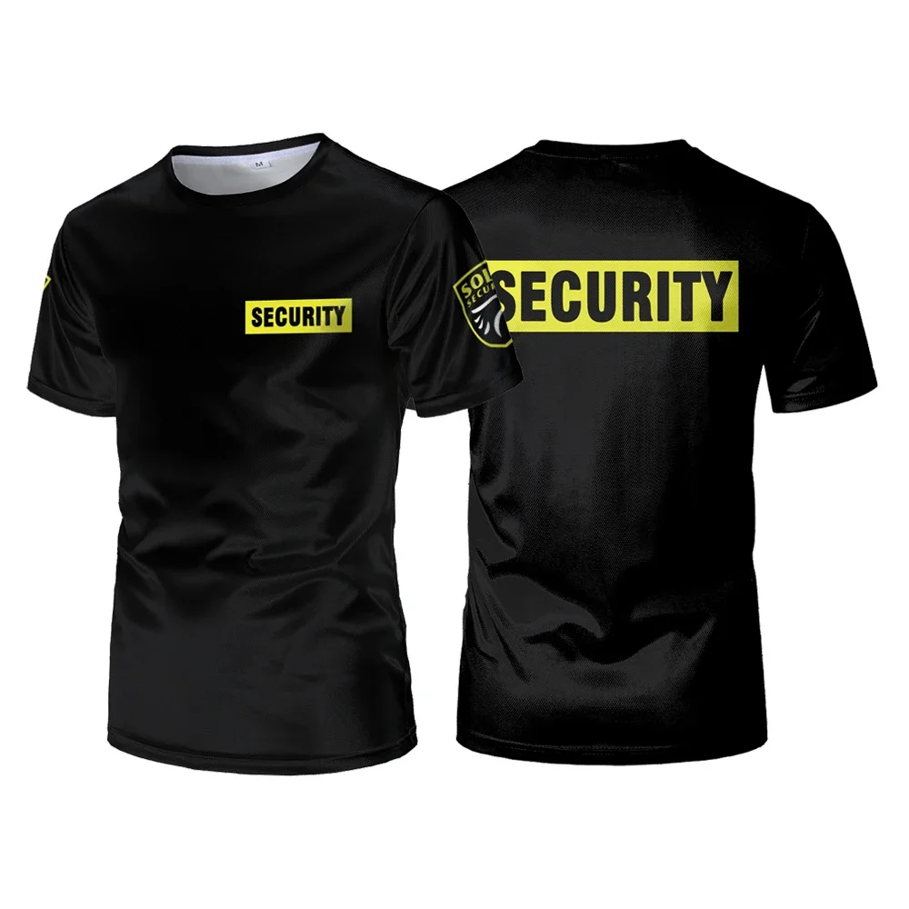 Security Department Work Uniform Classic Black And White T-shirt Bodyguard Doorman Security Chief Work Clothes Tops Purchase