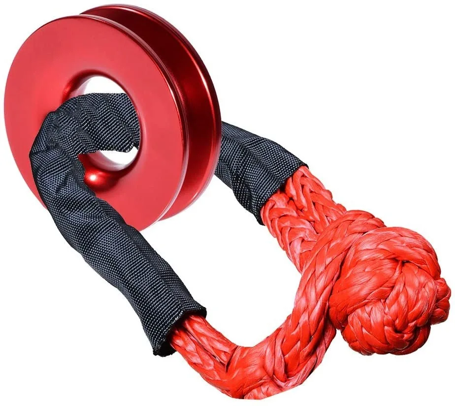 

Winch Snatch Recovery Ring 41,000lbs with Winch Rope Synthetic Soft Shackle For Truck Vehicle Recovery Winch Pulley Cable Hook