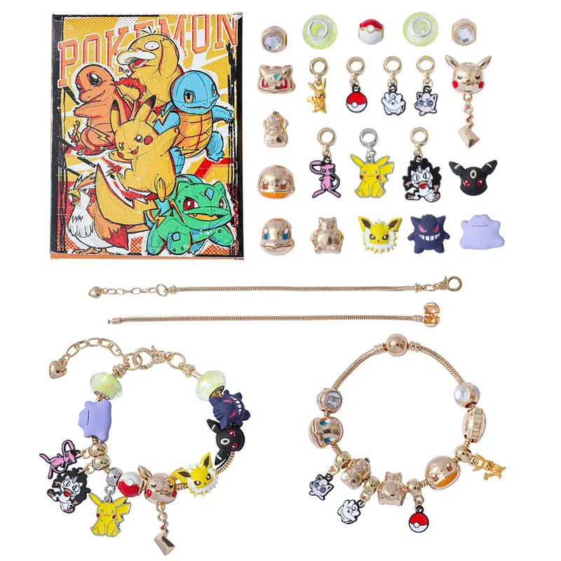 Boîte de Bracelet Pikachu, dessin animé et Anime, trésor et rêve mignon, en alliage de Zinc, pendentif à 24 grilles, boîte aveugle, accessoire