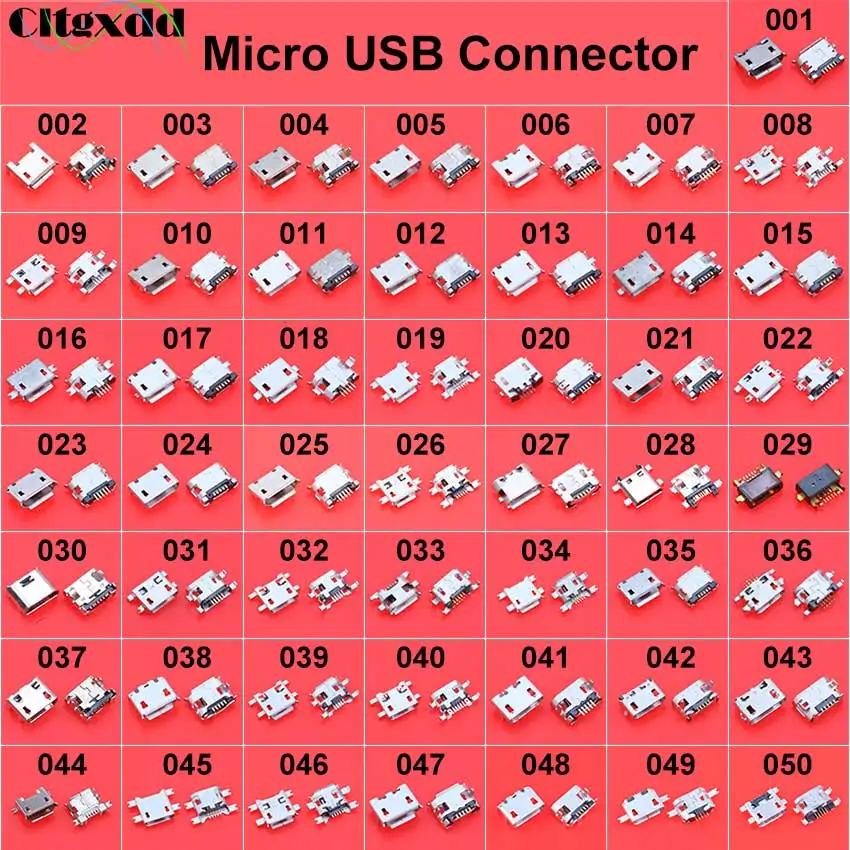 Cltgxdd 50ps/lot Micro USB Jack 5Pin Female Socket Connector SMD DIP V8 Port Charging Data Power Plug