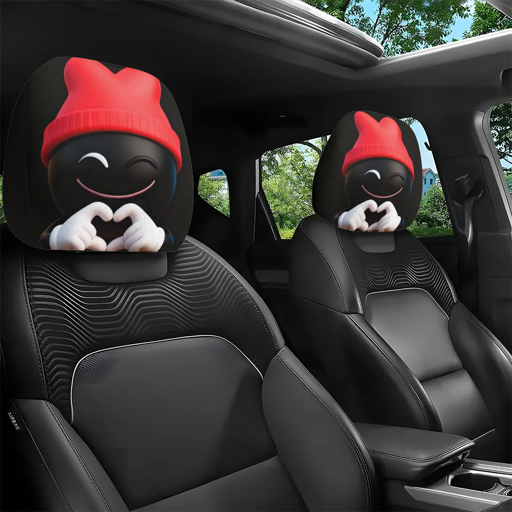 Eye‑catching car headrest cover with creative pattern. Soft stretch fabric guards original upholstery against daily wear and sta