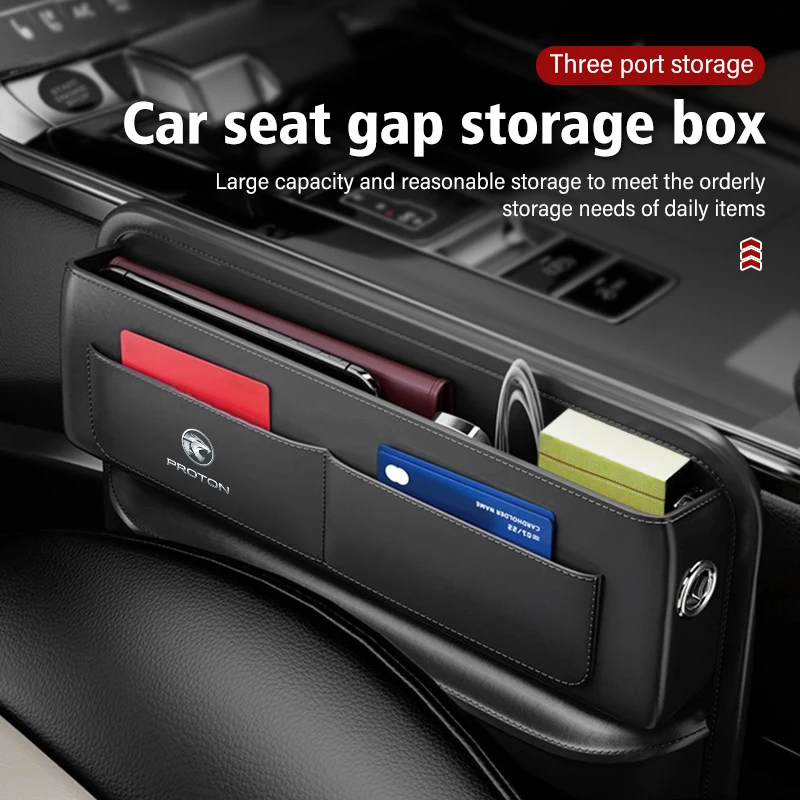 Car Seat Gap Storage Box Leather Crevice Side Pocket Wallet For Proton Gen X70 Inspira Perdana Persona X50 Iriz Exora Preve