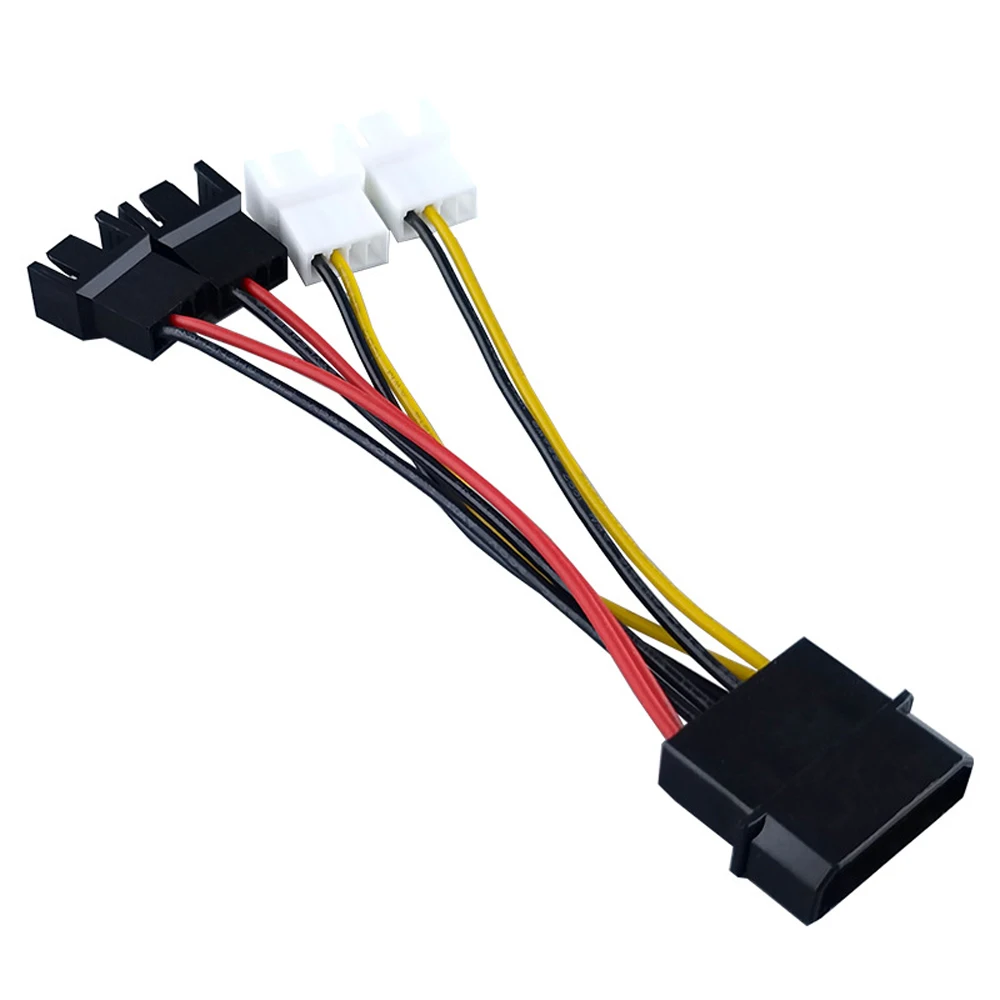 1pcs 4-Pin Molex to 3-Pin fan Power Cable Adapter Connector 12v*2 / 5v*2 Computer Cooling Fan Cables for CPU PC Case Fan cable