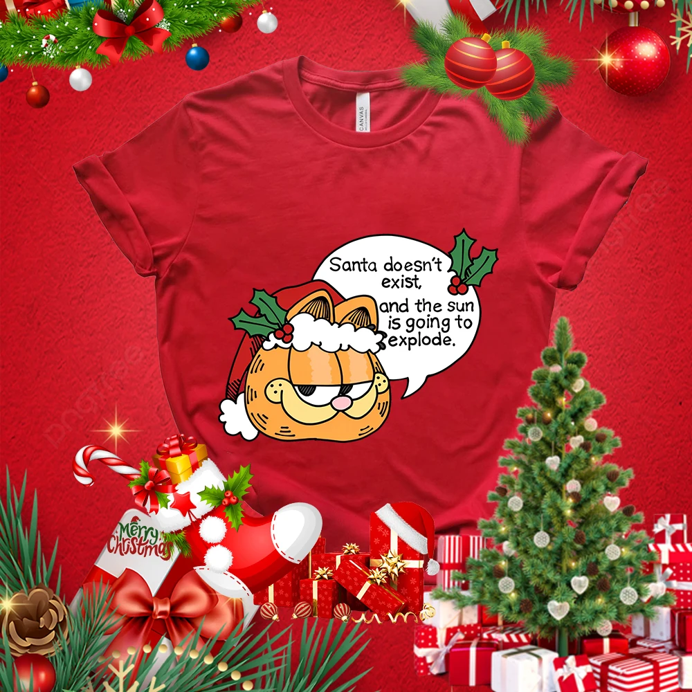 Santa Isn't Real  Print Women's Classic T-Shirt Adult Novelty Short Sleeve Casual Top Loose Women's Clothing