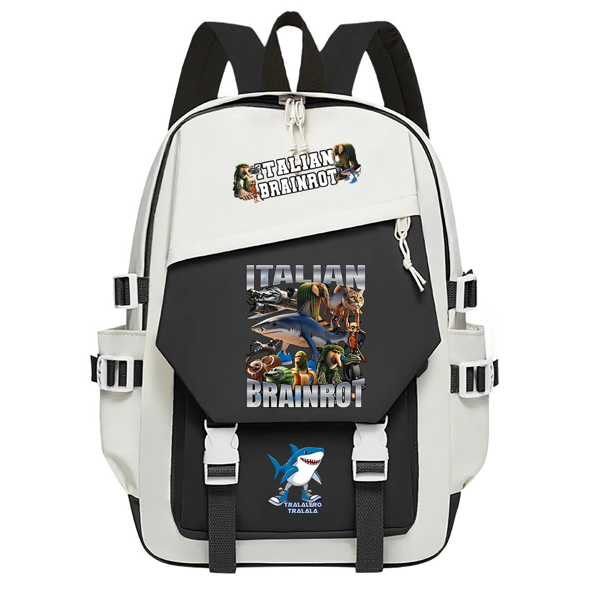 

Funny Shark Meme Backpack Boy Girl Schoolbag Italian Brainrot Teenager Laptop Backpack Men Women Rucksack Hiking Travel Daypack