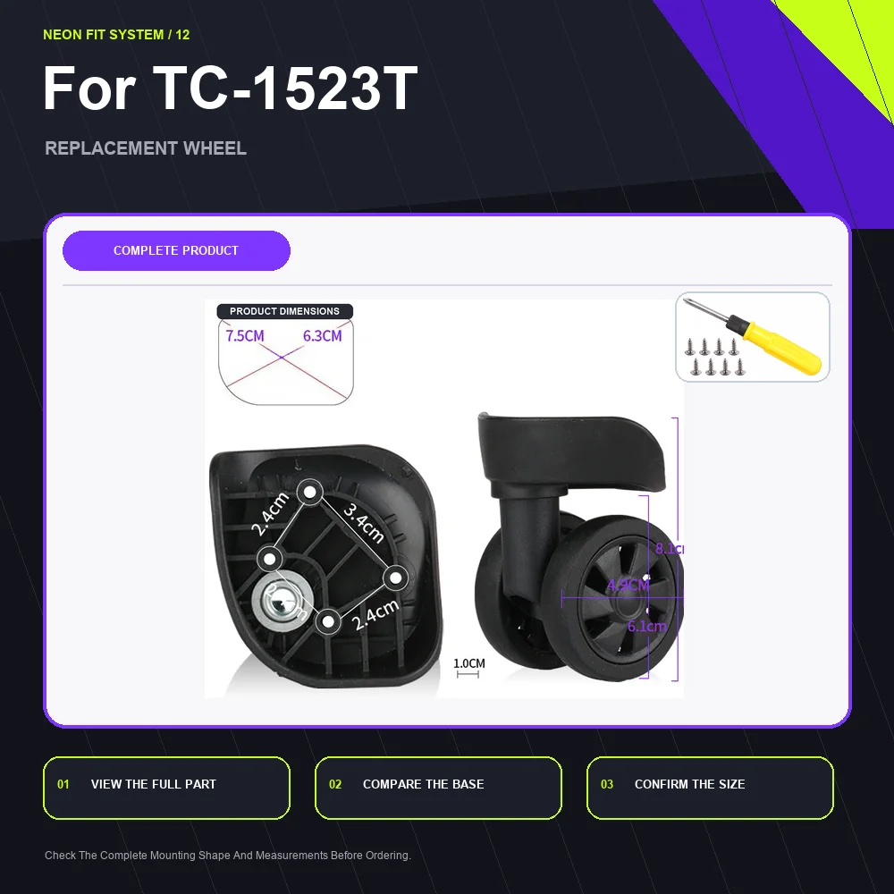 Travel Spinner Luggage Wheel For Diplomat TC-1523T For Diplomat TC-1583 For Diplomat TC-1212 Smooth Travel Luggage Repair Part