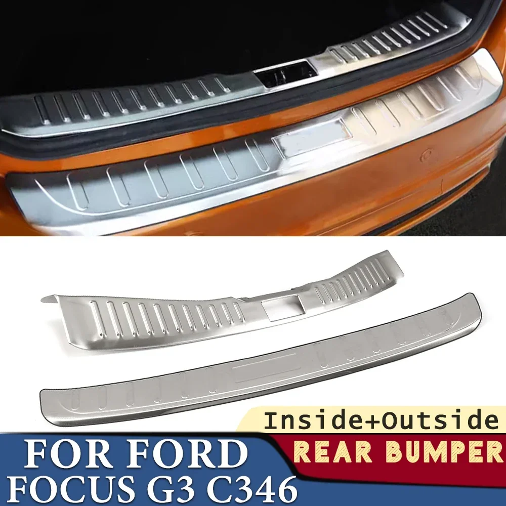 

Trunk Bumper for Ford Focus G3 C346 2015-2018 Car Accessories Stainless Rear Fender Protector Sill Cover Sticker Decoration