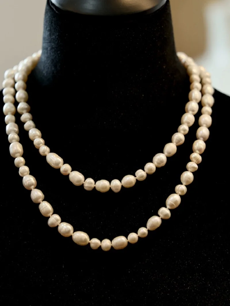 Natural Baroque Pearl Sweater Chains For Women Elegant Jewellry Multi-layered Exaggerated Fashion Luxury Necklaces For Woman