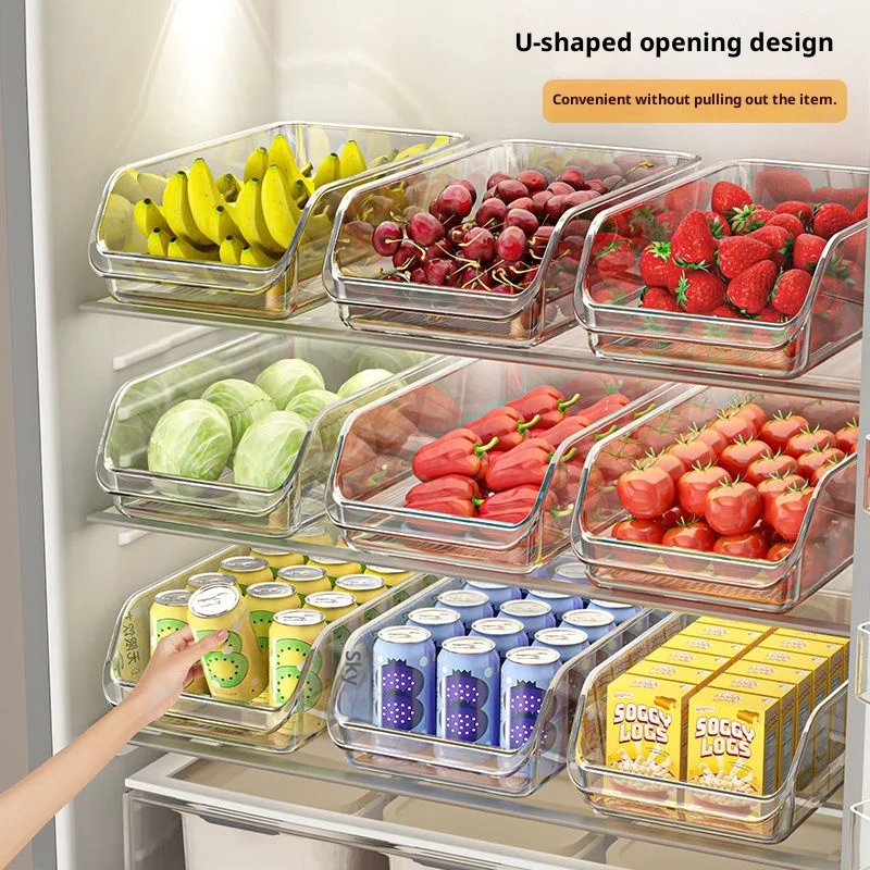 

Transparent Food-Grade Plastic Fridge Storage Box for Vegetables Fruits Kitchen Supplies Egg Preservation Essential