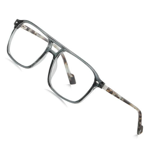 Imagen 2 del producto VICKI, gafas personalizadas TR90 con montura cuadrada, gafas de doble puente a la moda para hombre, graduadas personalizables, fotocromáticas multifocales LS219