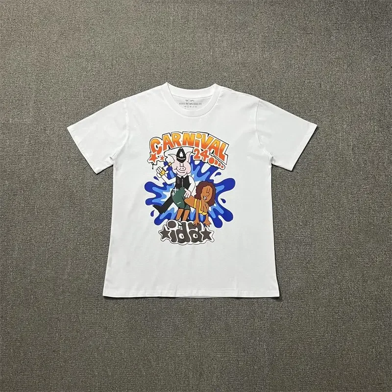 2025 صيف جديد Ida موضة العلامة التجارية متعة الرجال والنساء نفس الموضة تنفس عادية عالية الجودة Crewneck مطبوعة الجرافيك المحملة