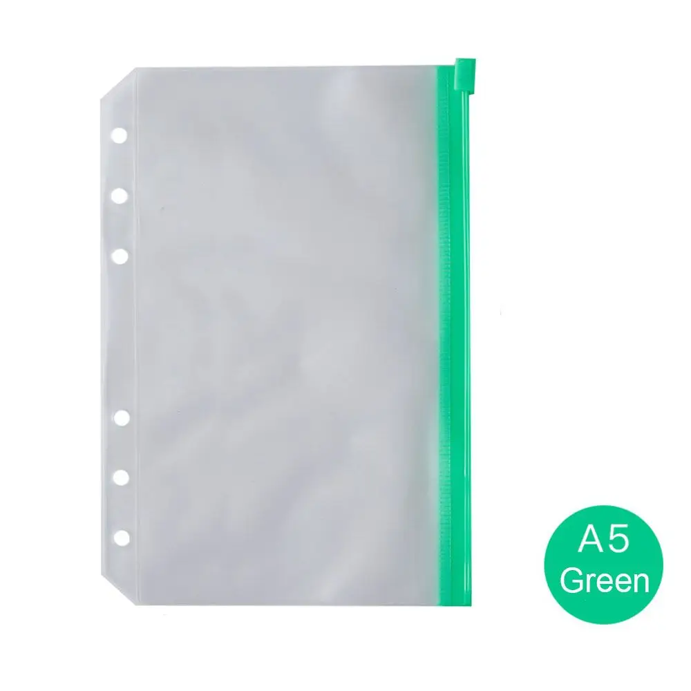 Envelopes Document Filing Bags Pouch Organizers 6 Ring A5 A6 Size Binder Zipper Folders Notebook Binder Binder Pockets