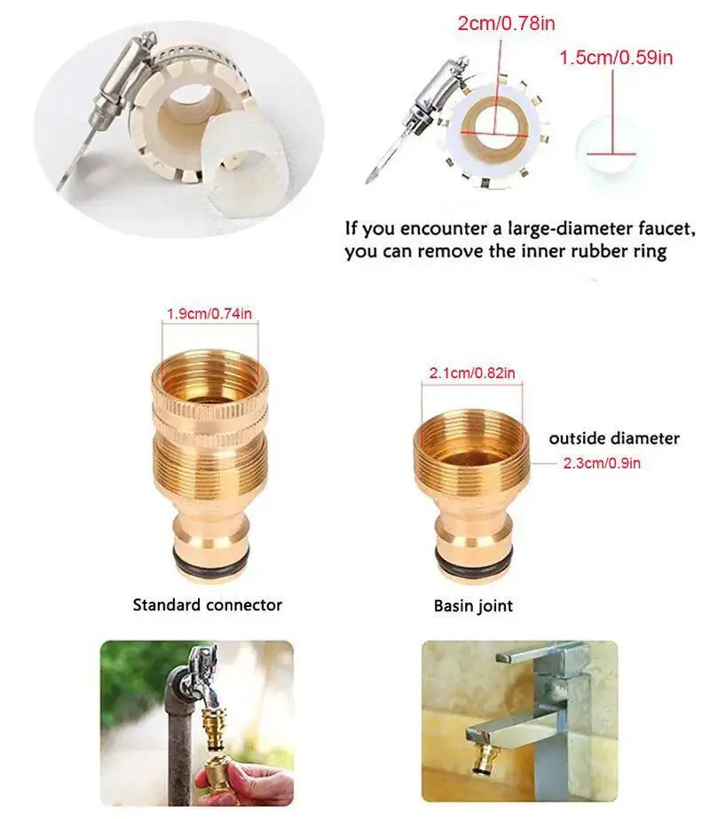Water Pipe Adapter Household Faucet Quick Water Connection Washing Machine Water Gun Water Pipe Hardware Accessories