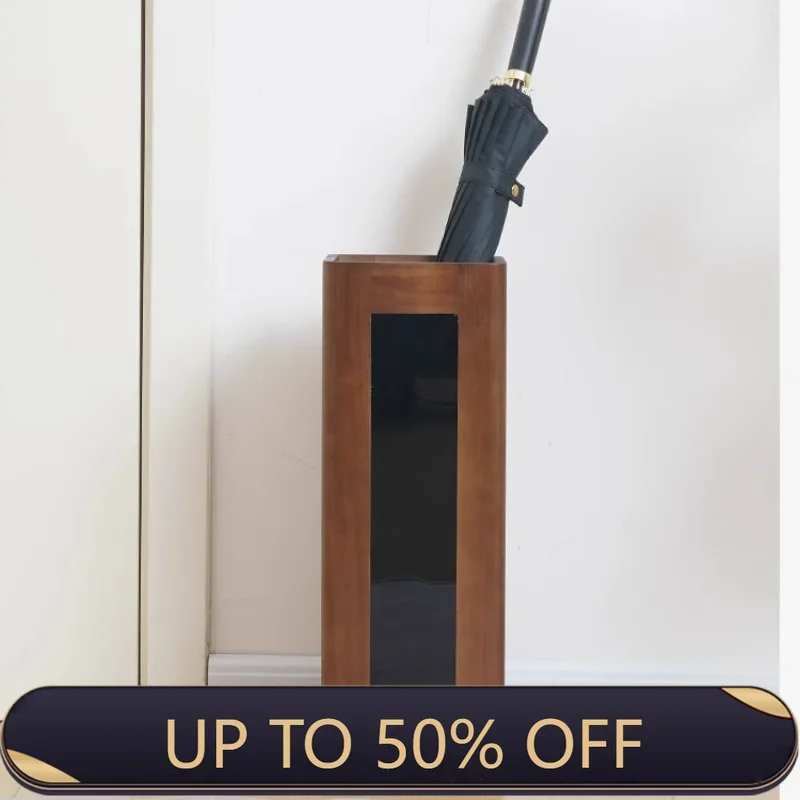Wood Umbrella Holder Umbrella Stand with Removable Drip Tray Modern Umbrellas Storage Boxes Room Space Saving Umbrellas Rack