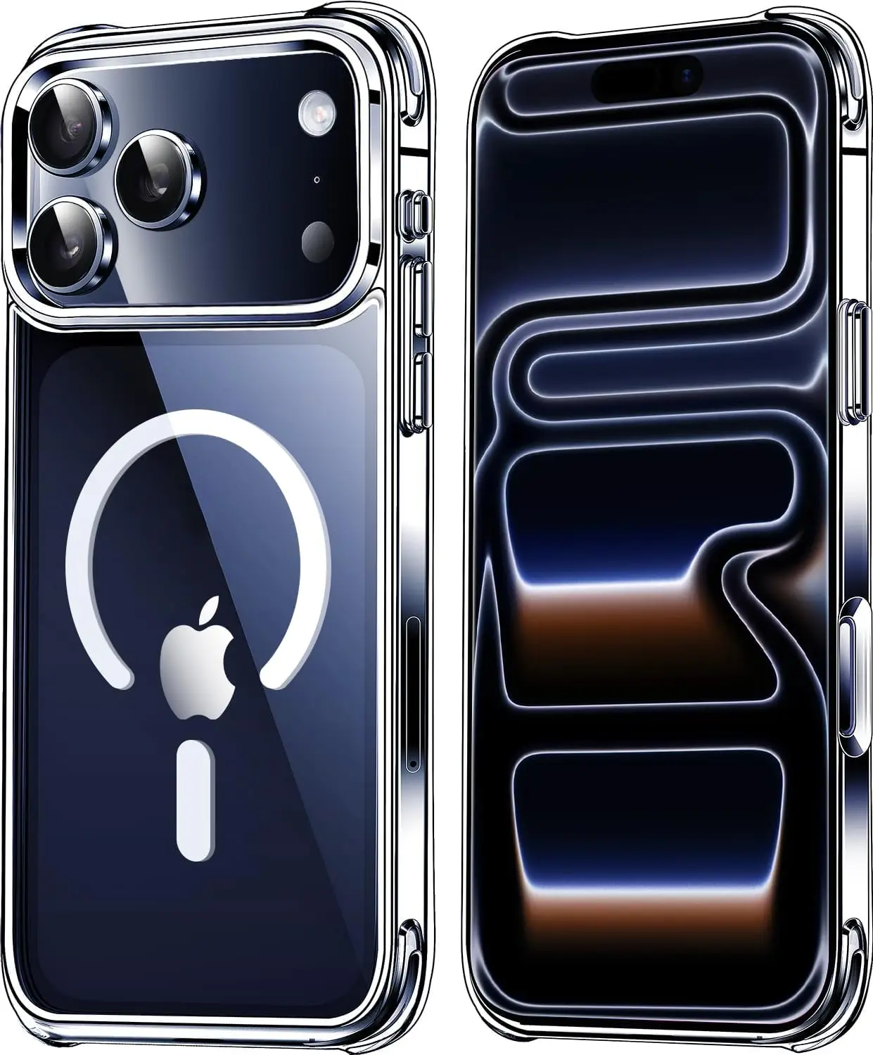 Transparant magnetisch hoesje voor iPhone 17 16 Pro Max 15 14 Plus Draadloos opladen Cover 13 12 Mini 17 Air Magsafe beschermhoes