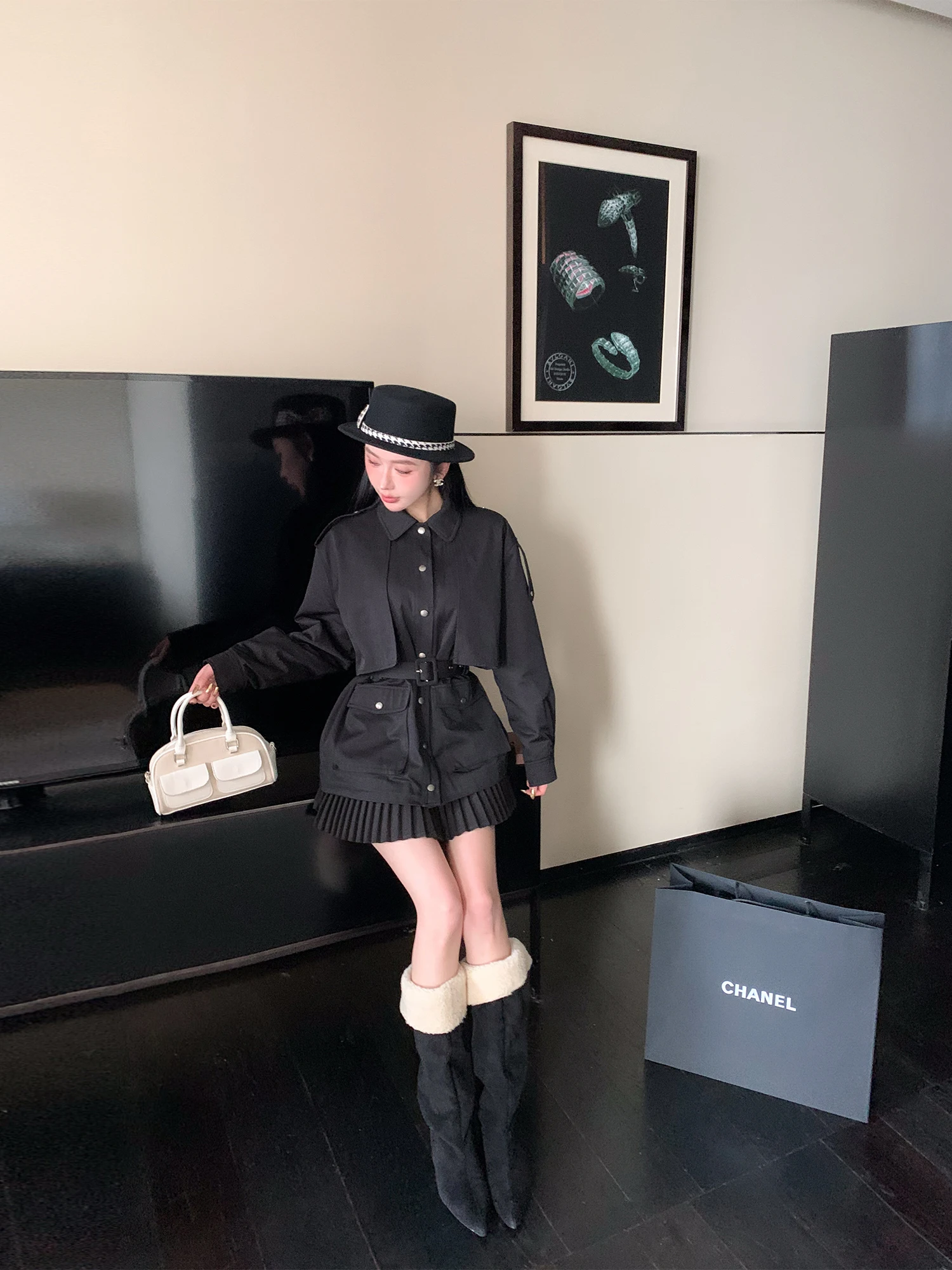 

Slim Fit Cotton Jaet with kets for Women LADIESFIRST Workwear Sle Windbreaker Coat Flip Collar Waist Cinching Autumn W...