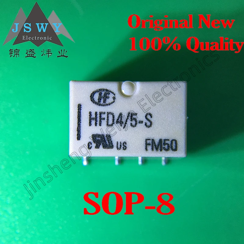 10PCS free shipping HFD4/5-S HFD4/5VDC 12VDC 3VDC 4.5VDC 24VDC relay 8-pin 2A SMD 100% brand new genuine stock