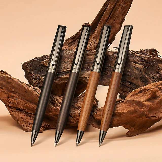 YUN CHUN 1 Set Premium Metal Ballpoint Pen with Wood Barrel for Smooth Writing and High-End Design-Black Ink-Office-With Case YUN CHUN 1 Set Premium Metal Ballpoint Pen with Wood Barrel for Smooth Writing and High-End Design-Black Ink-Office-With Case