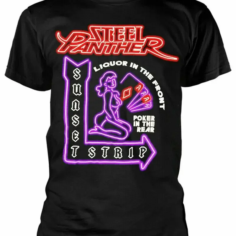 Camiseta Steel Panther 'Sunset Strip Neon Cotton' de todos los tamaños S 5Xl