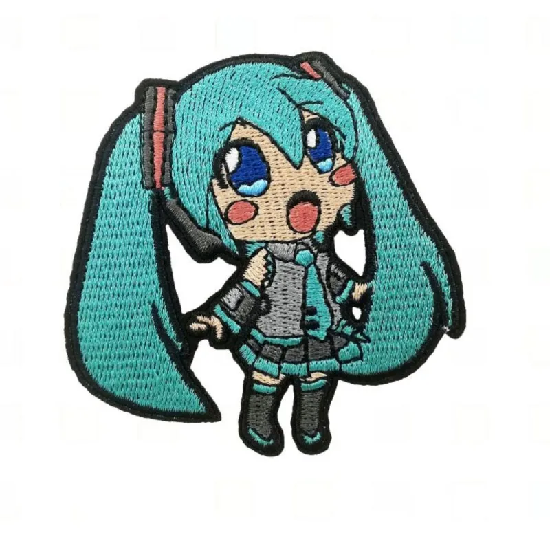 3style Hatsune Miku Patch on Cloth DIY Clothing Garment Anime Patches Shirt Pants Accessory kawaiii big eyes girl cloth Sticker