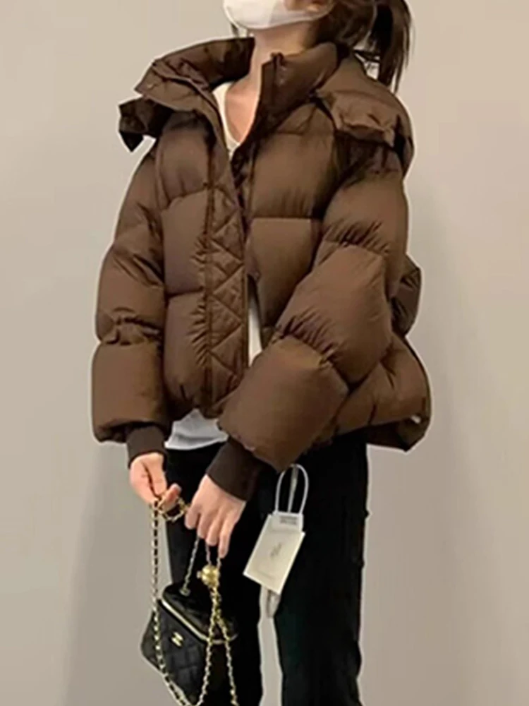 

Новая модная женская хлопковая толстовка-куртка 2026 года в стиле ретро, однотонная, универсальная, премиум-класса, для повседневной носки, в корейском свободном крое