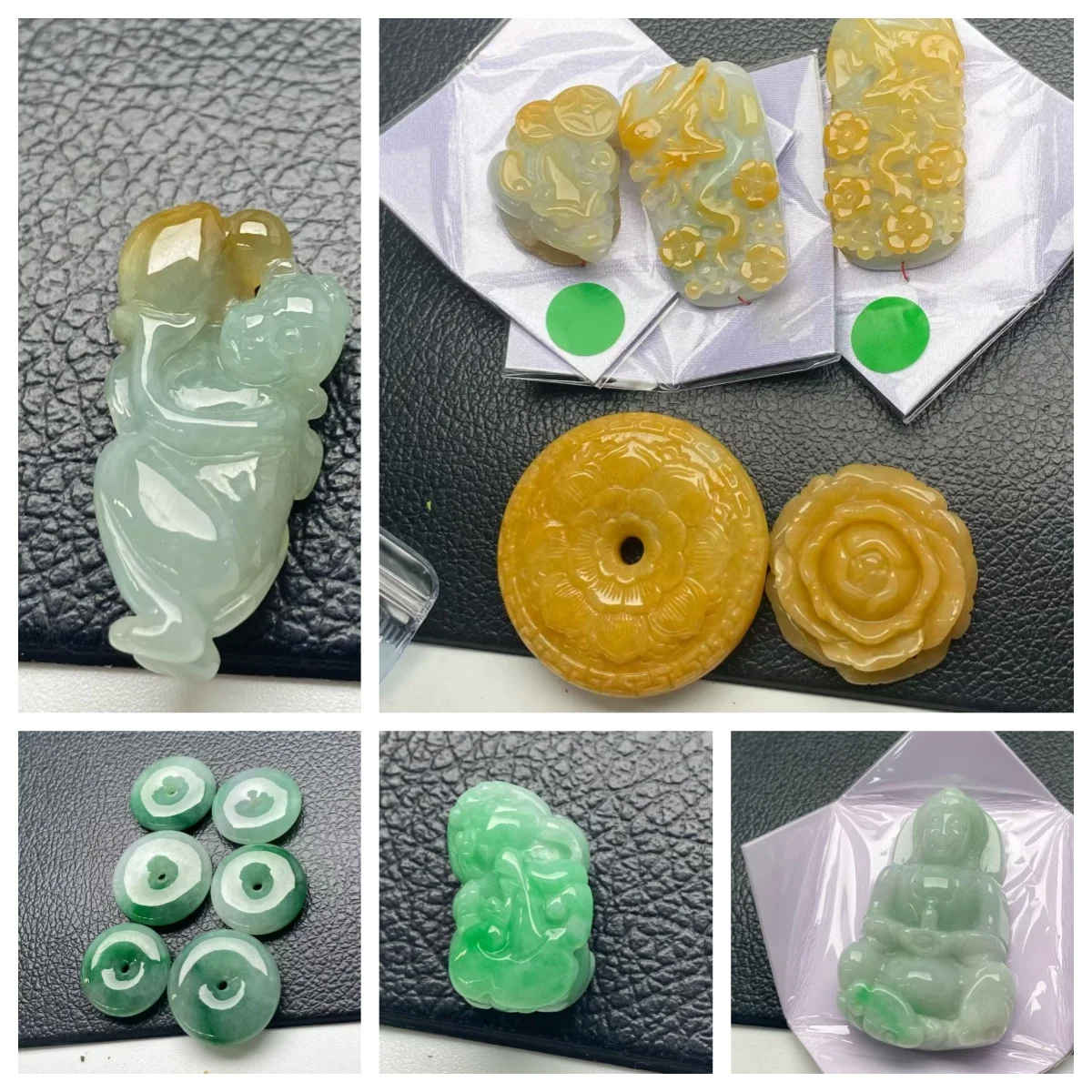 pendentif-en-jadeite-naturelle-plaque-carree-avec-sceau-dragon-guanyin-bouddha-pixiu-boucle-de-securite-chou-du-zodiaque-1-piece-lot