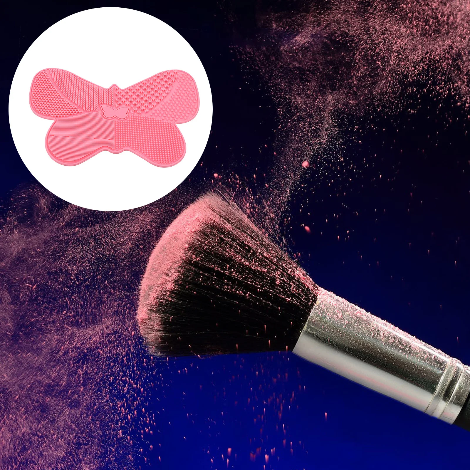 

Butterfly Shaped Silicone Brush Cleaning Mat Deep Clean Groove For Makeup Brushes Home Salon Use Makeup Brush Scrubber Cleaning