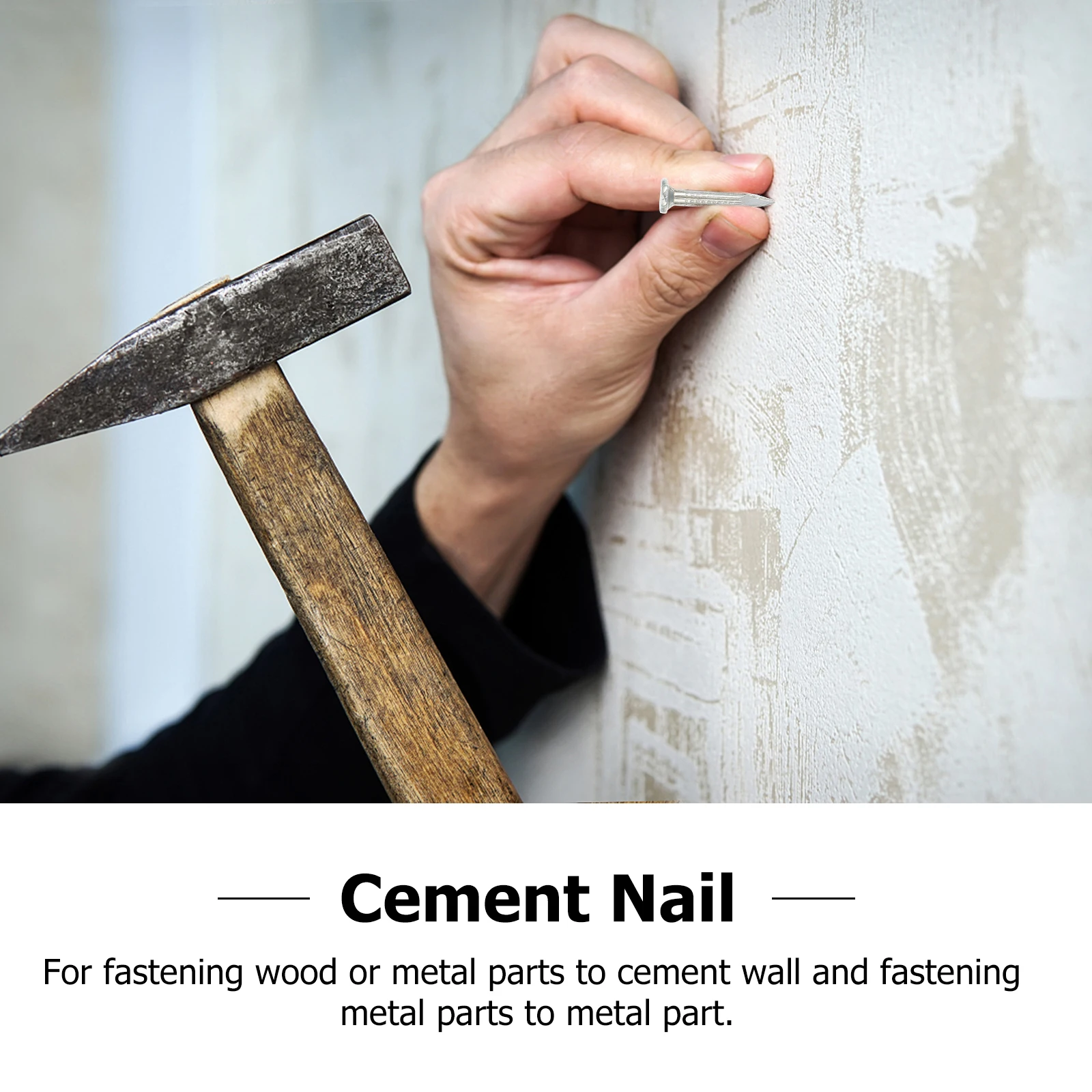

310pcs Galvanized Steel Nails Thickened Hardened Cement Nails Point Tip Wall Steel Nail High Hardness Corrosion Resistant