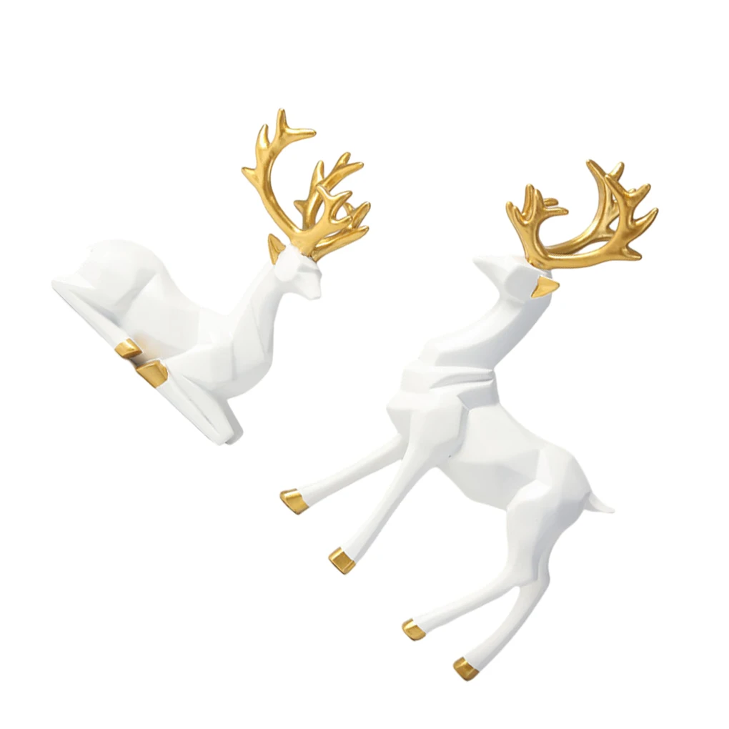 2x Handmade Deer Figurine Unique Style For Stylish Home Accents Multiple Styles And Colors Exquisite