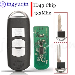 jingyuqin 433Mhz ID49 3 Buttons Smart Key Fit for MAZDA CX-3 Axela CX-5 Atenza Model SKE13E-01 SKE13E-02 Car Remote Control