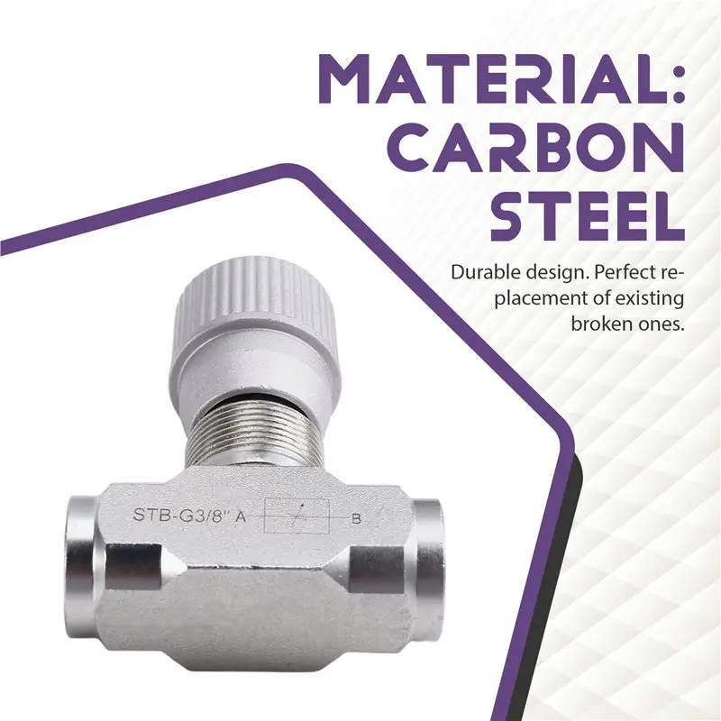 AC88-Carbon Steel For 1-2T Mini Excavator Compatible STB-G3/8 W/L08 Single Valve Hydraulic Flow Valve