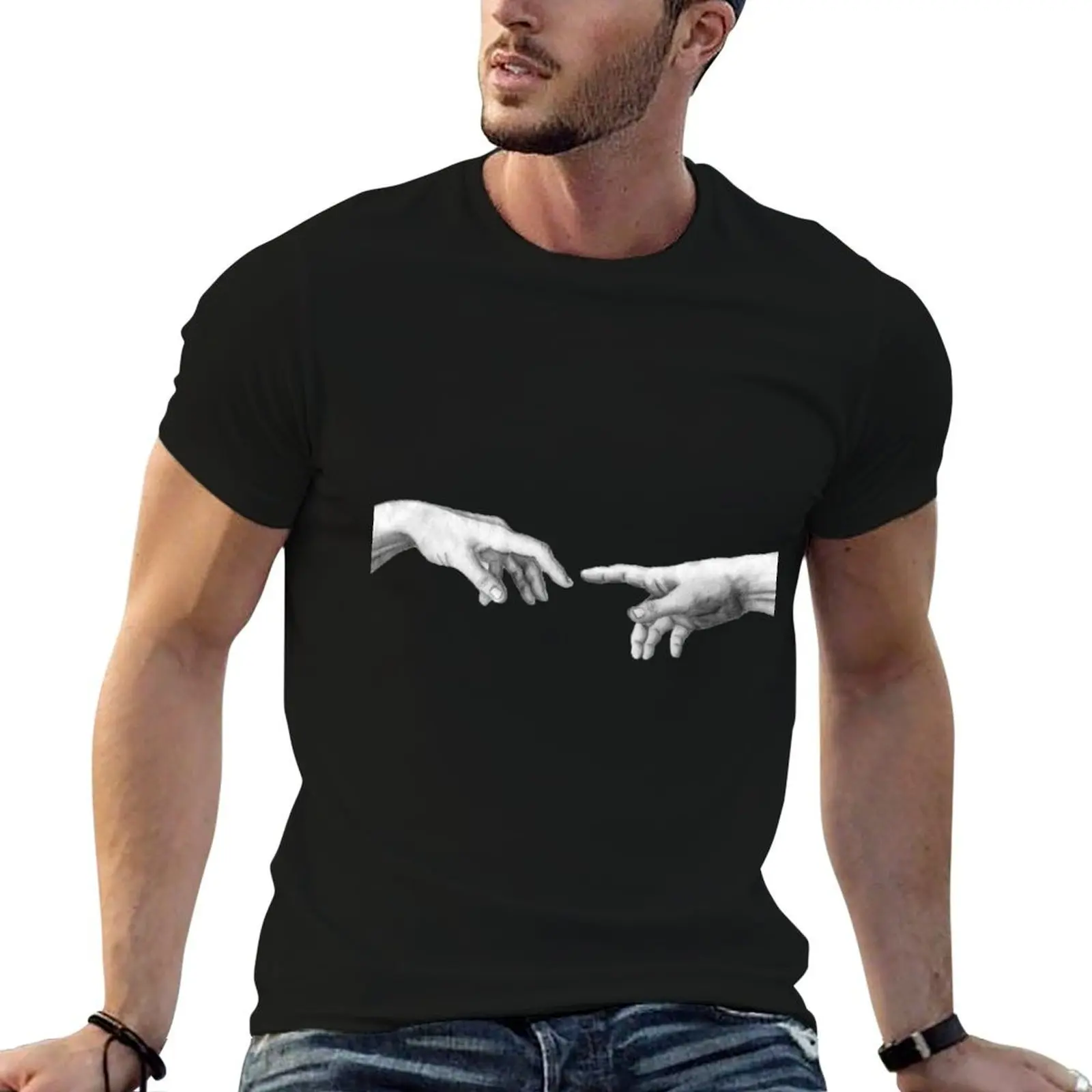 

Da vinci wisdom hands T-Shirt man tshirt t shirt men 100% cotton luxury brand T-Shirt