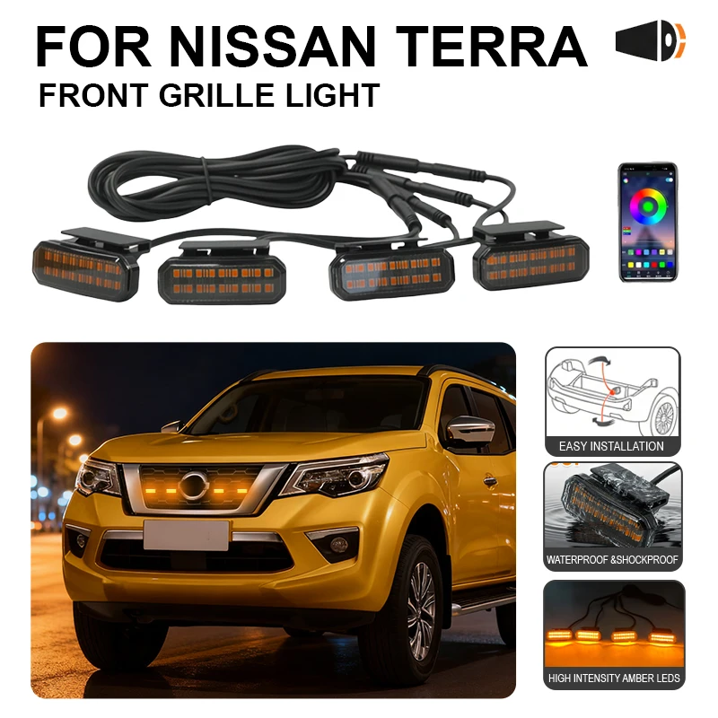 

FOR NISSAN Terra Car center grid small yellow light single color color snap LED high brightness waterproof models