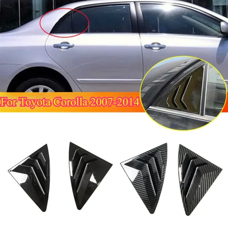 

For Toyota Corolla 2007-2014 Car Rear Window Louver Shutter Cover Exterior Side Vent Trim Sticker Scoop ABS Exterior Accessories