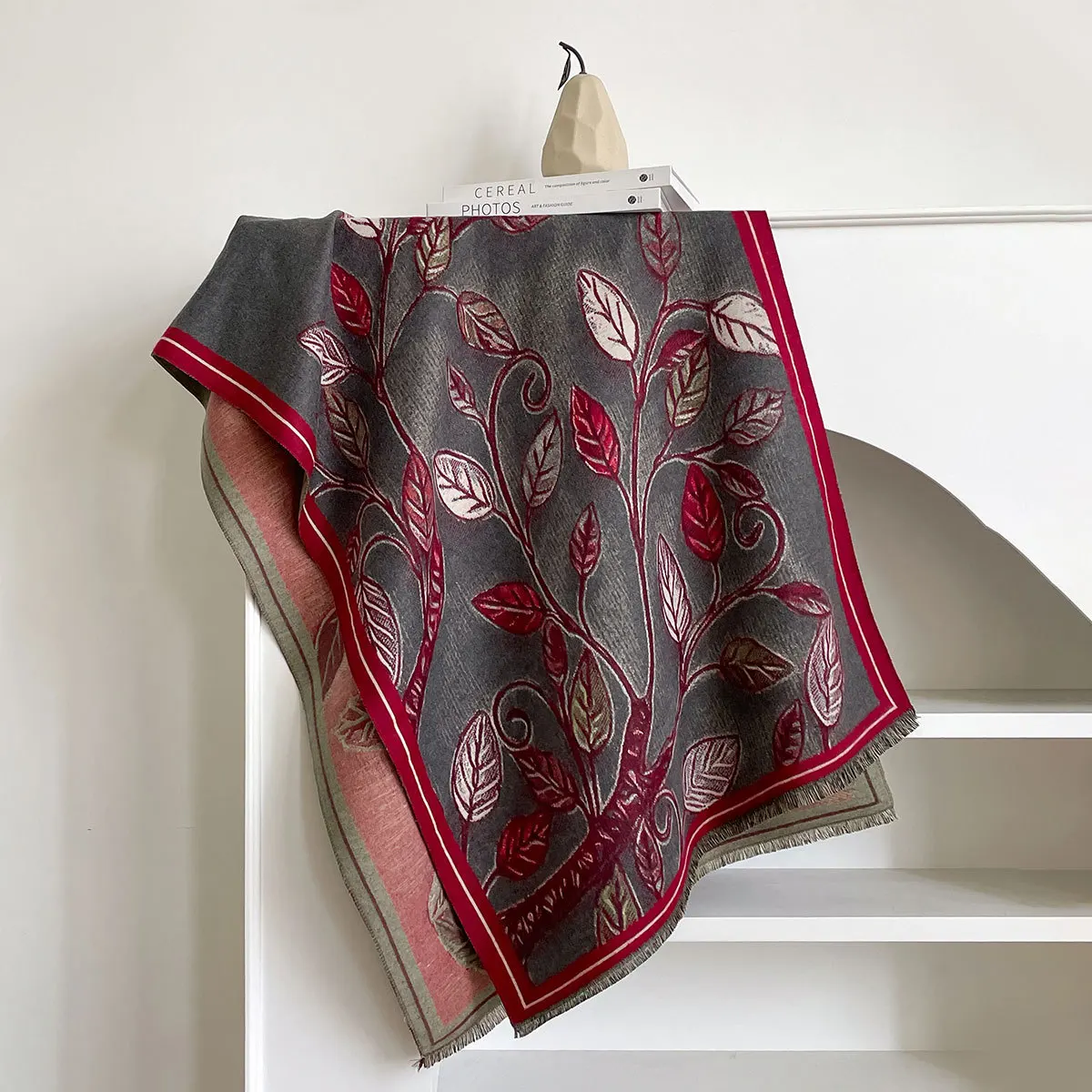 

Women's Winter Thickened Two-Sided Jacquard Scarf High Quality Wrap Shawl Fashion Accessory Hijab Bandana