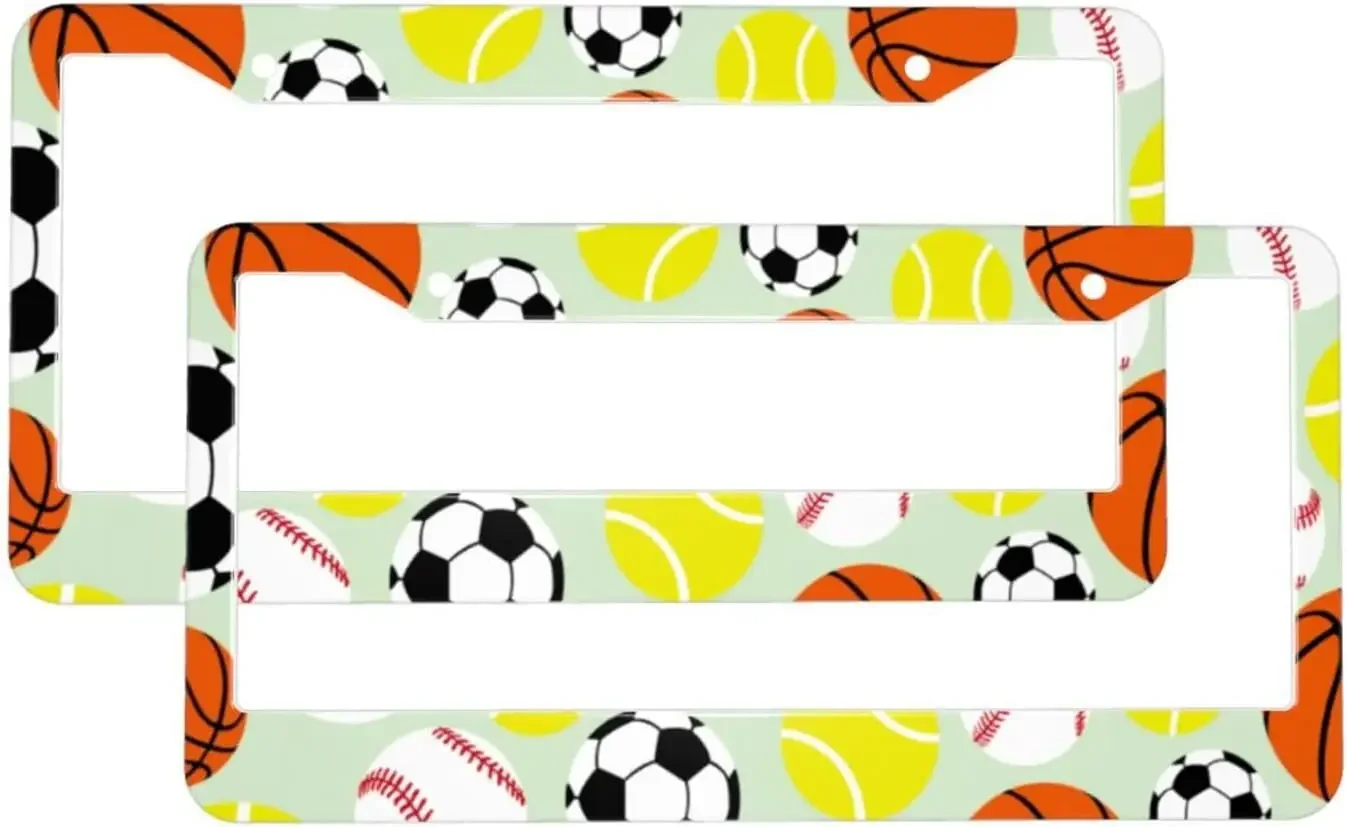 

Рамка номерного знака для футбола, бейсбола, баскетбола, 2-упаковка держателя номерного знака с 2-мя отверстиями, рамка для автомобильной бирки для женщин, мужчин, транспортных средств по США
