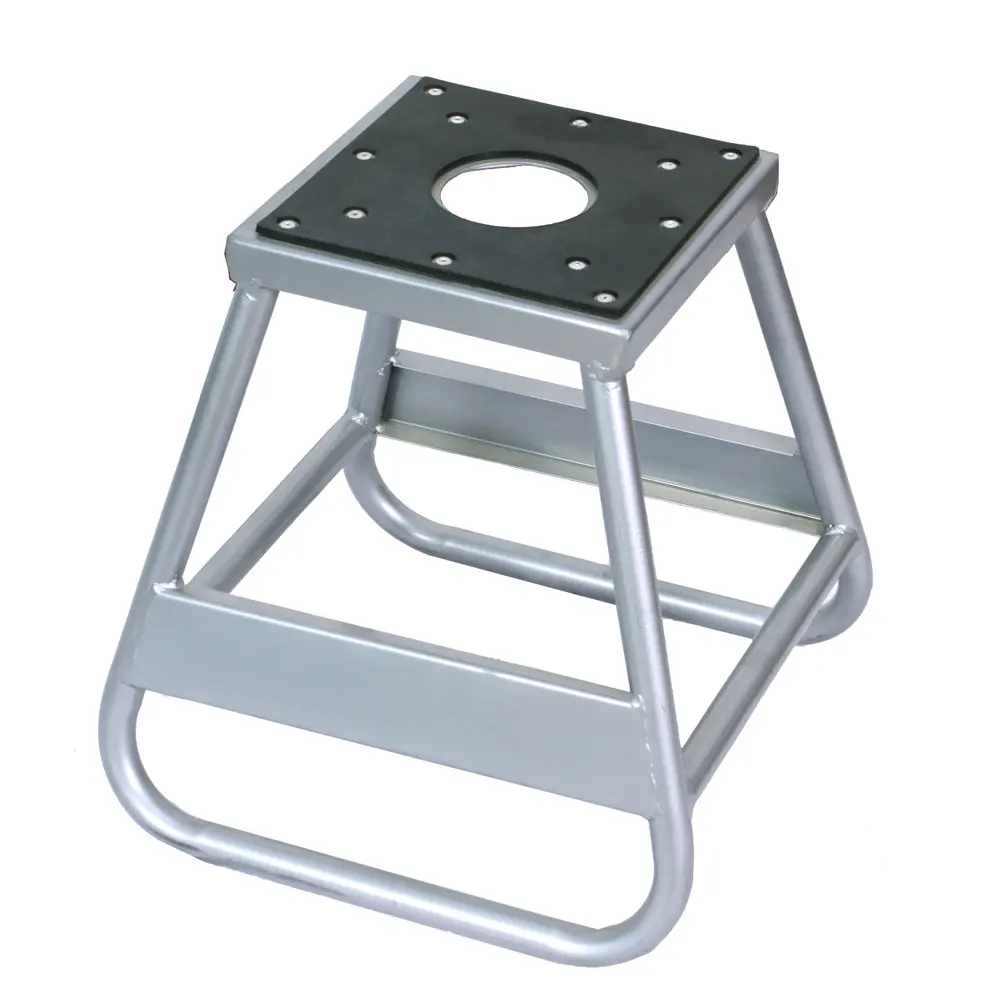 1pc Silver Universal Motocross Motorcycle Repair Stool Maximum Load Capacity Of 1000lbs Great For Use At The Garage