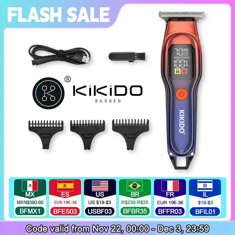 KIKIDO 7000 RPM Electric Hair Trimmer Mini Rechargeable Hair Clipper Professional Beard Trimmer Hair Cutting Machine for Men