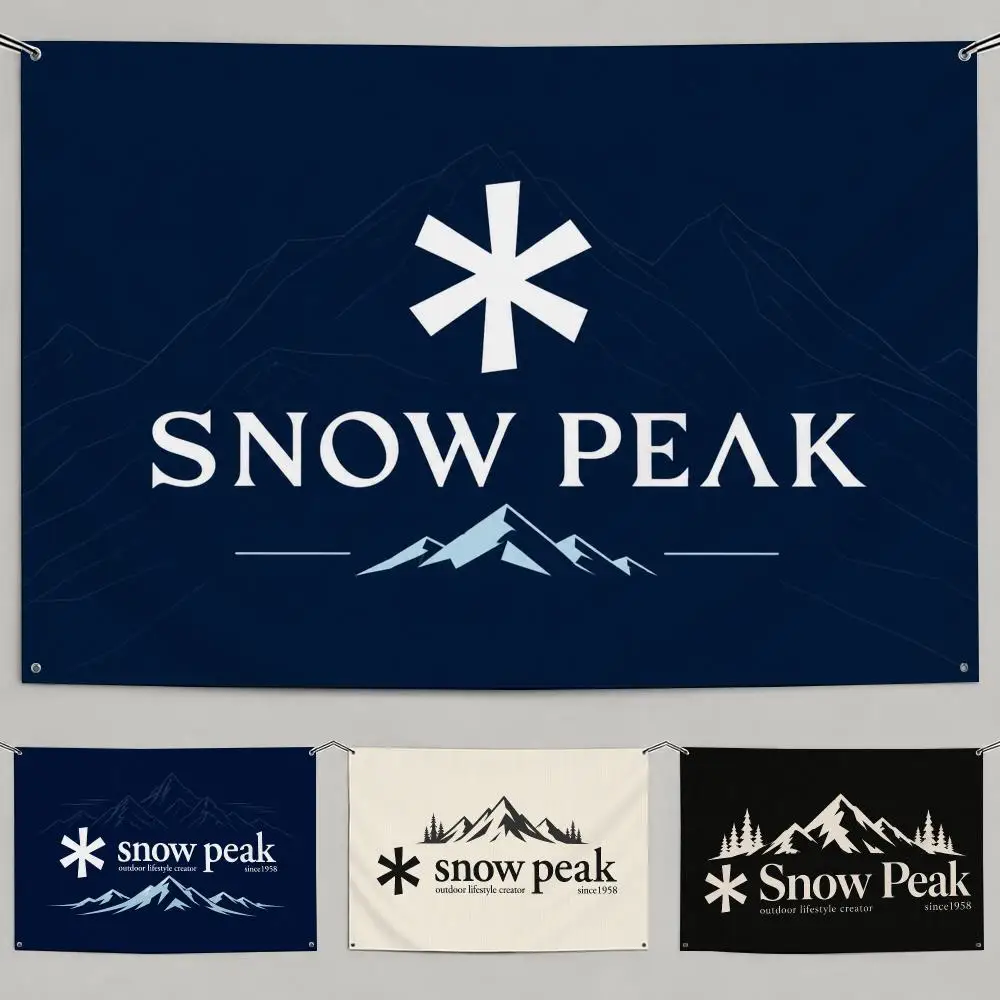 S-Snow Peak Flags Flags Minimalist Fabric   Outdoor Garden Banner Hanging Sign for Shop Home Decor