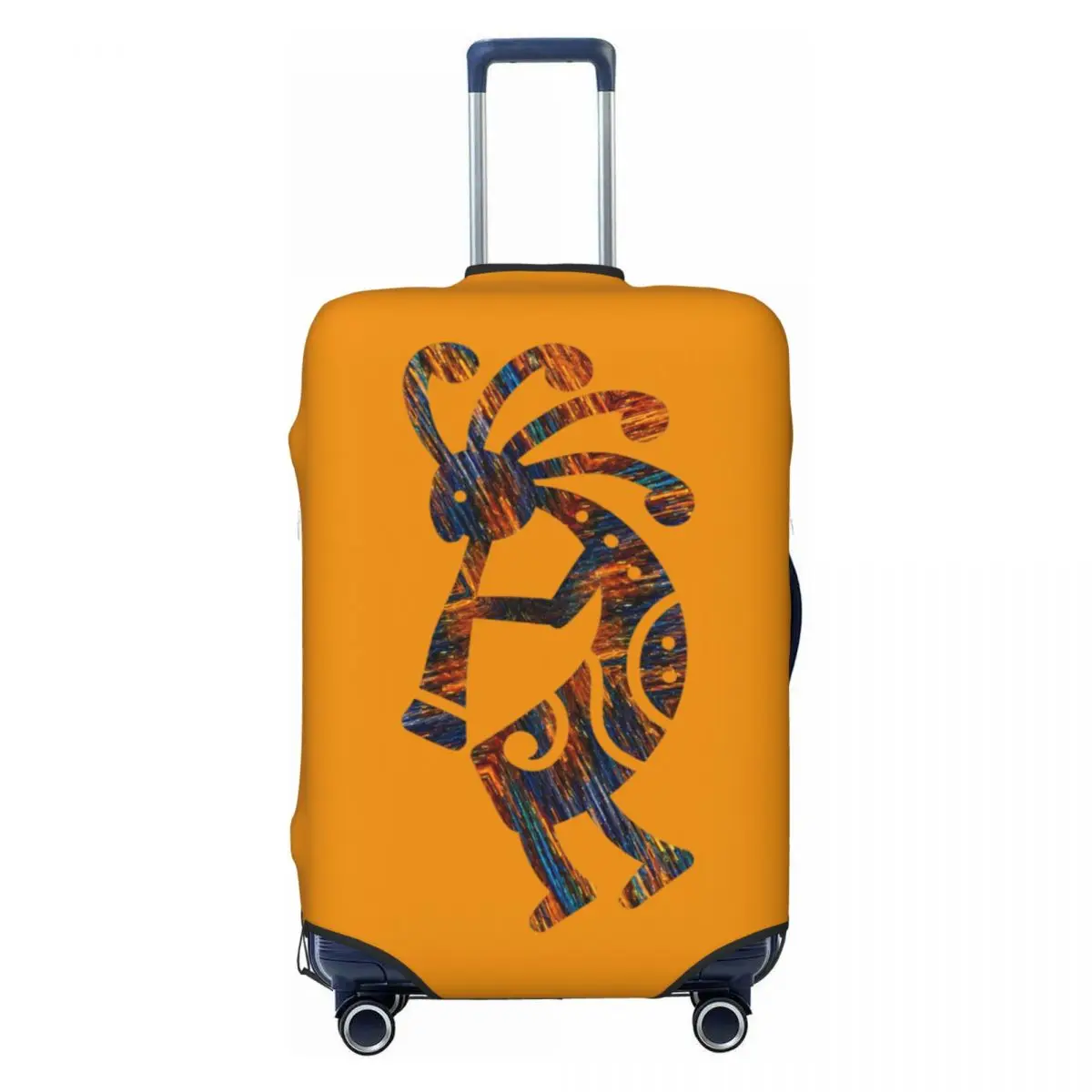 

Custom African Tribal Native American Kokopelli Travel Luggage Cover Washable Suitcase Cover Protector Fit 18-32 Inch