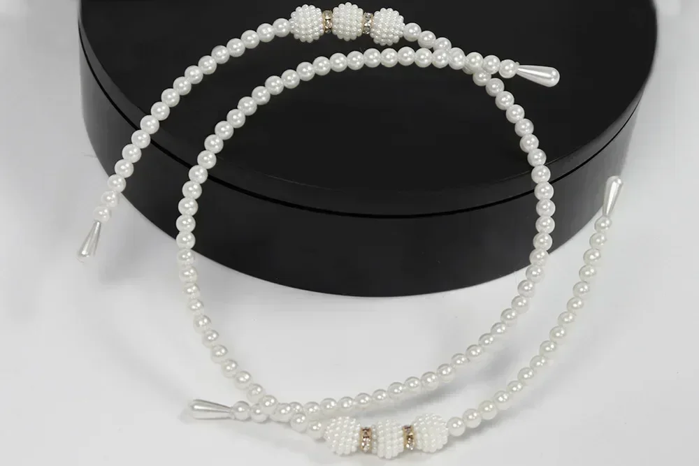 Fashion Full Faux Pearl Hairwear Elastic Flower Girl Women Hair Hoop Bands Headband Baby Wedding Hair Accessories