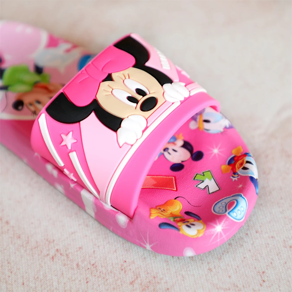 New Summer Children Sandals Kids Cartoon Minnie Toddler Boys Girls Soft Sole Shoes Anti-Slip Slippers Wearable in all seasons