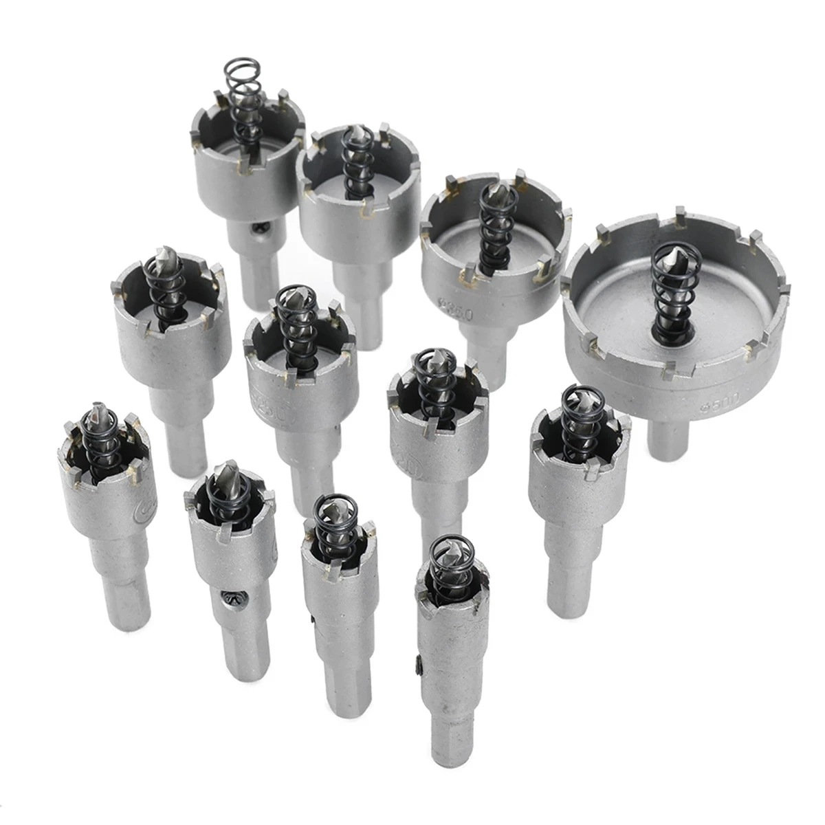 12Pcs 15mm-50mm Metal Hole Saw Tooth Kit Drill Bit Set Stainless Steel Alloy Wood Cutter Universal Metal Cutter Tool