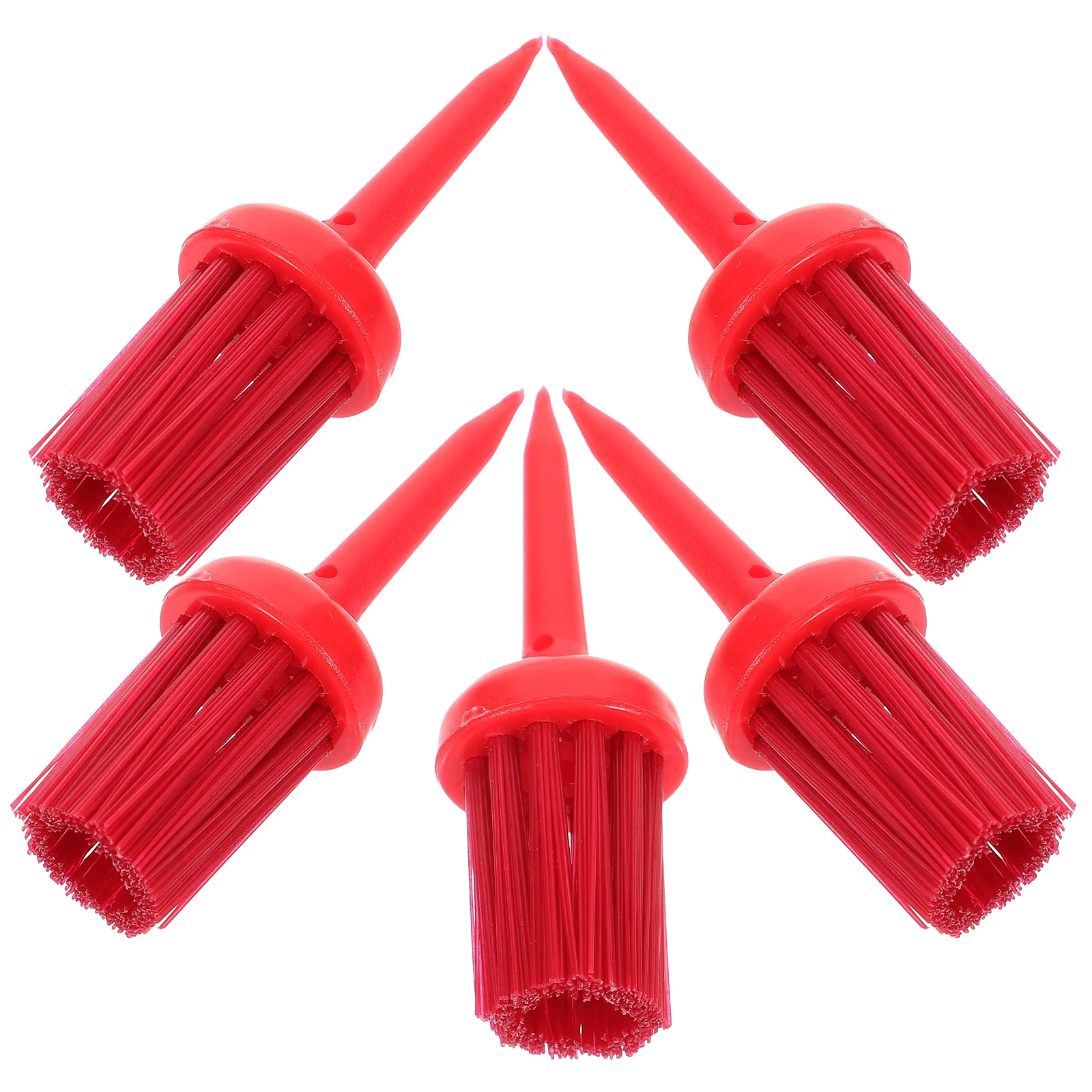 5pcs Ball Cleaner Brush Wear-Resist Plastic Golf Tees Reusable Golf Training Tool For Distance Accuracy Outdoor Practice