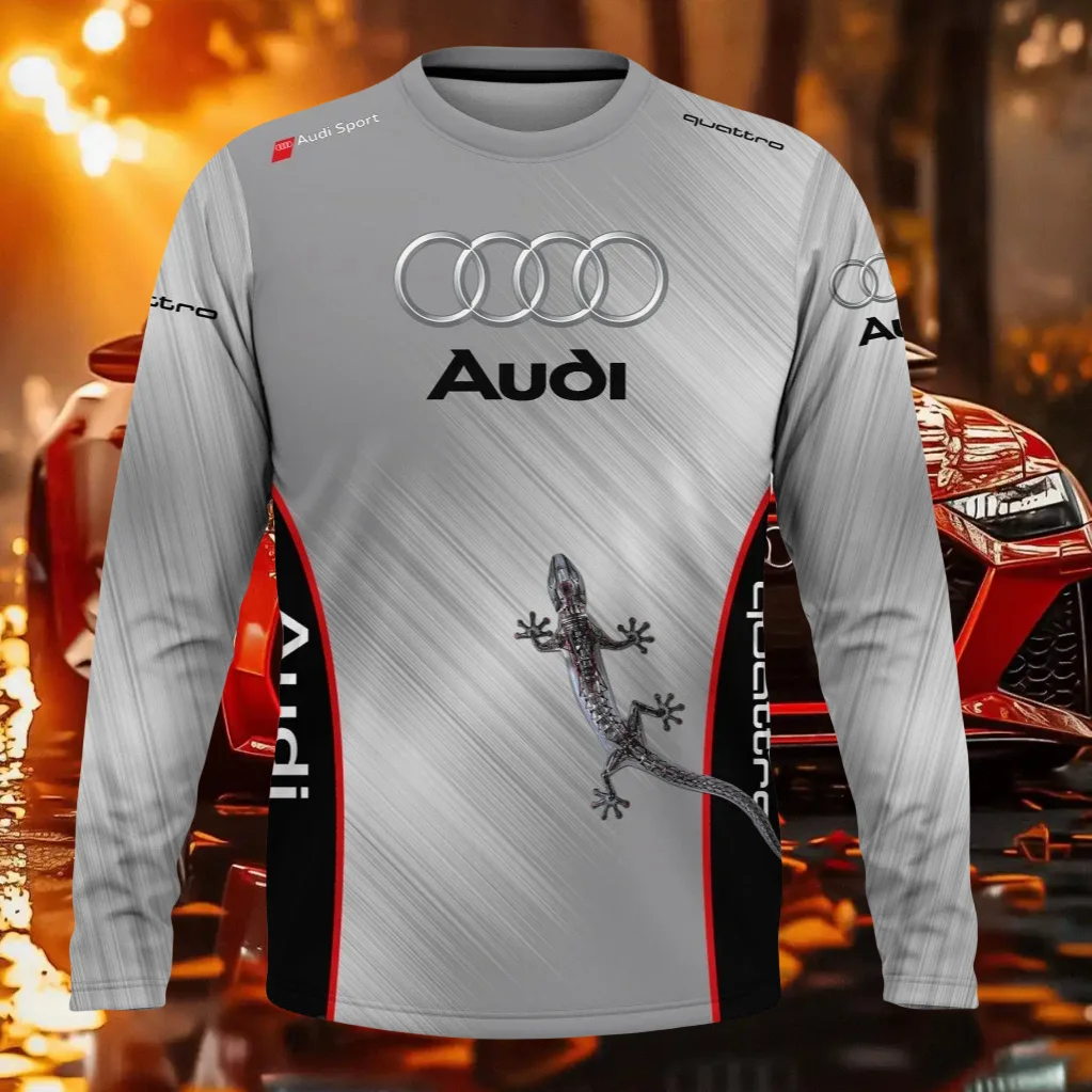 

Audi Authorization Motorsport Quattro Racing Long Sleeve Tops Men Women Clothes Breathable Quick-drying Sweat-absorbing Moto