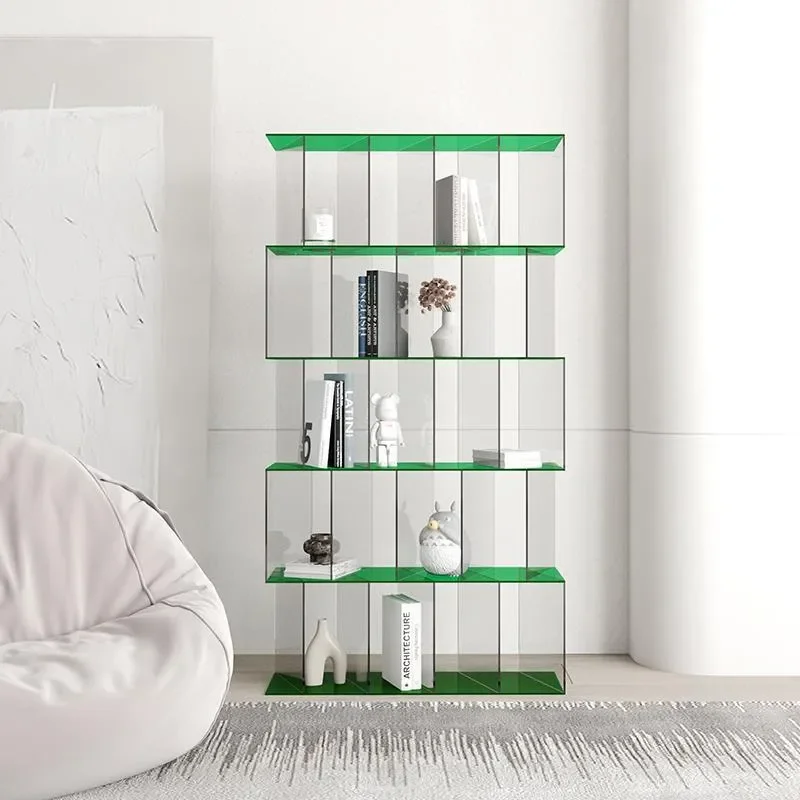Acrylic Transparent Bookcase Floor Shelf Figure Solid Wood Wall Storage Bookshelf Environmental Protection